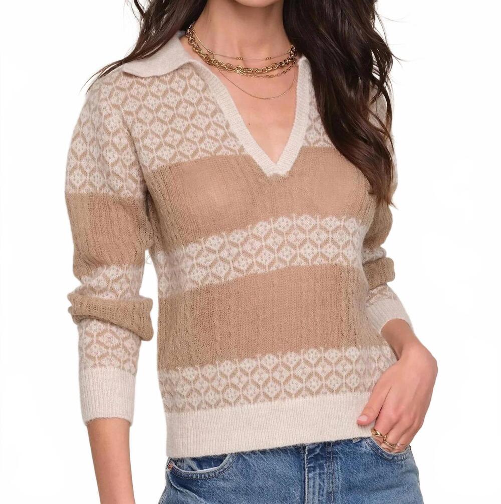 NEW HEARTLOOM bellotte collared sweater in beige
